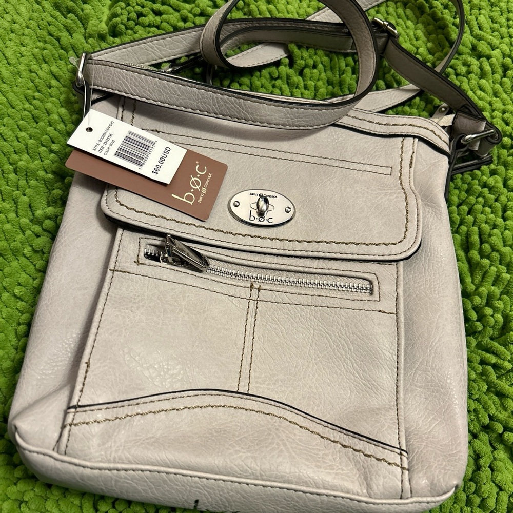 B*O*C Born Concepts Cream Vegan LeatherSatchel